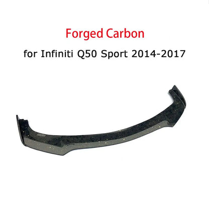 Carbon Fiber Front Bumper Lip Spoiler Protector Covers For Infiniti Q50 Sport 2014-2017 car styling