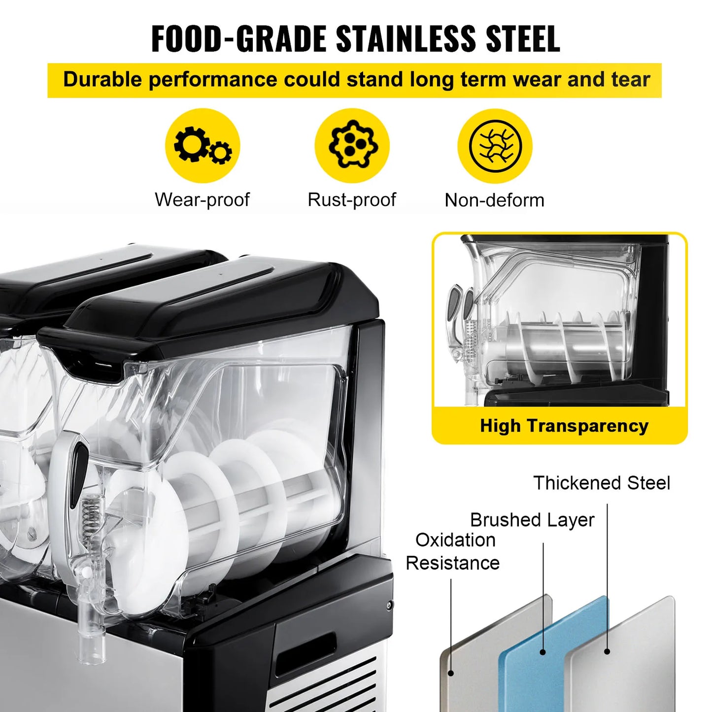 VEVOR 10L 20L 30L Slushie Machine Commercial Ice-Cool Juice Smoothie Slush Maker Frozen Drink Dispenser Vending Machine for Home