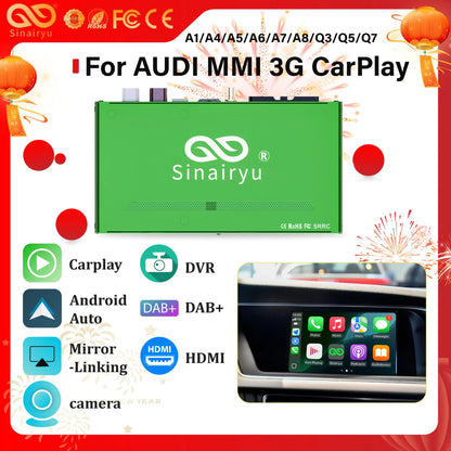 Wireless Carplay for Audi A4 B8 A5 Q5 2009-2015, Support Apple Carplay Android Auto AirPlay Mirroring Rear Camera USB Player