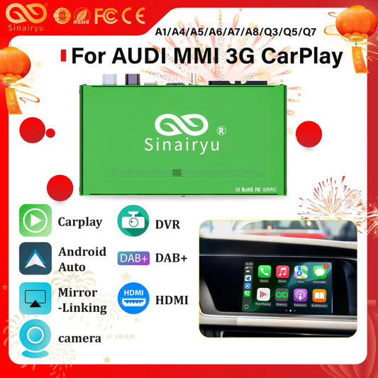 Wireless Carplay for Audi A4 B8 A5 Q5 2009-2015, Support Apple Carplay Android Auto AirPlay Mirroring Rear Camera USB Player