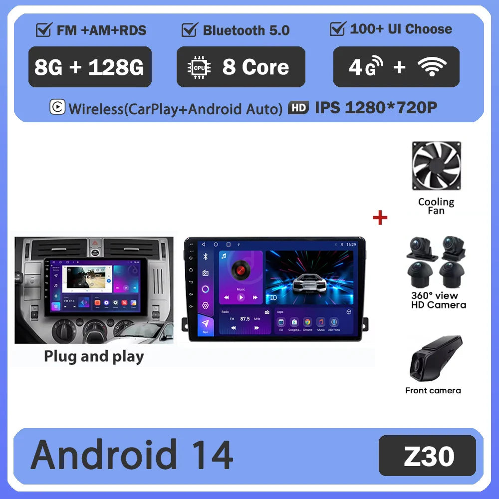 For Ford C-MAX 2003 - 2010 Android 14 Carplay Auto Car Radio Multimedia Video Player Navigation GPS No 2Din 2 Din DVD DSP 4G