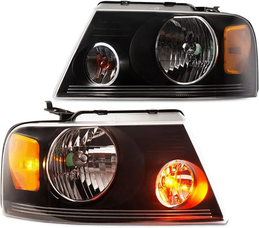Headlight Assembly Compatible with Ford F150 2004 2005 2006 2007 2008/ Fit Lincoln Mark LT 2006-2008 Driver & Passenger Side Hea