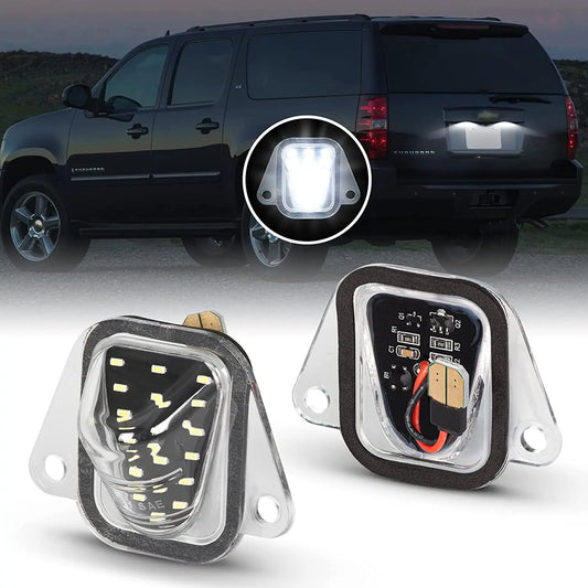 For Chevrolet Suburban Tahoe GMC Yukon XL Cadillac Escalade 2007-2014 White LED Number License Plate Lights Lamps