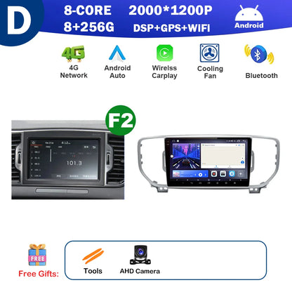 9 inch for KIA Sportage 4 QL 2016 2017 2018 Android Auto Navigation GPS Split Screen Wireless Carplay DSP Stereo Bluetooth WiFi