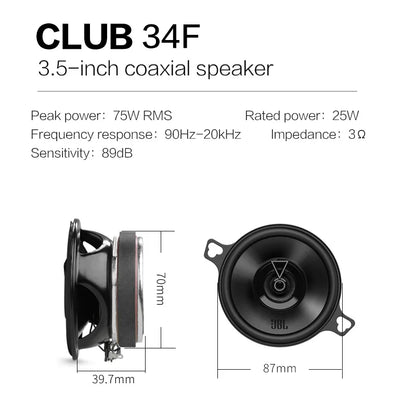 JBL car audio speaker 3.5-inch coaxial speaker treble midrange subwoofer JBL official genuine stereo speaker 3.5-inch GX328