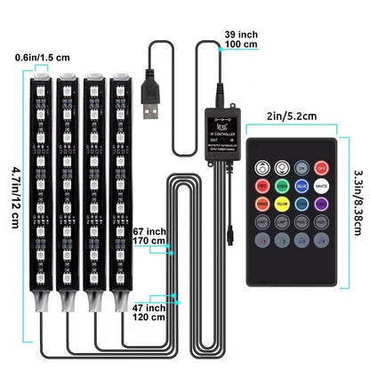 Car Interior RGB LED Strip Lights – Smart APP, Music Sync, Flexible Glow – Your Ultimate Ambient Decoration