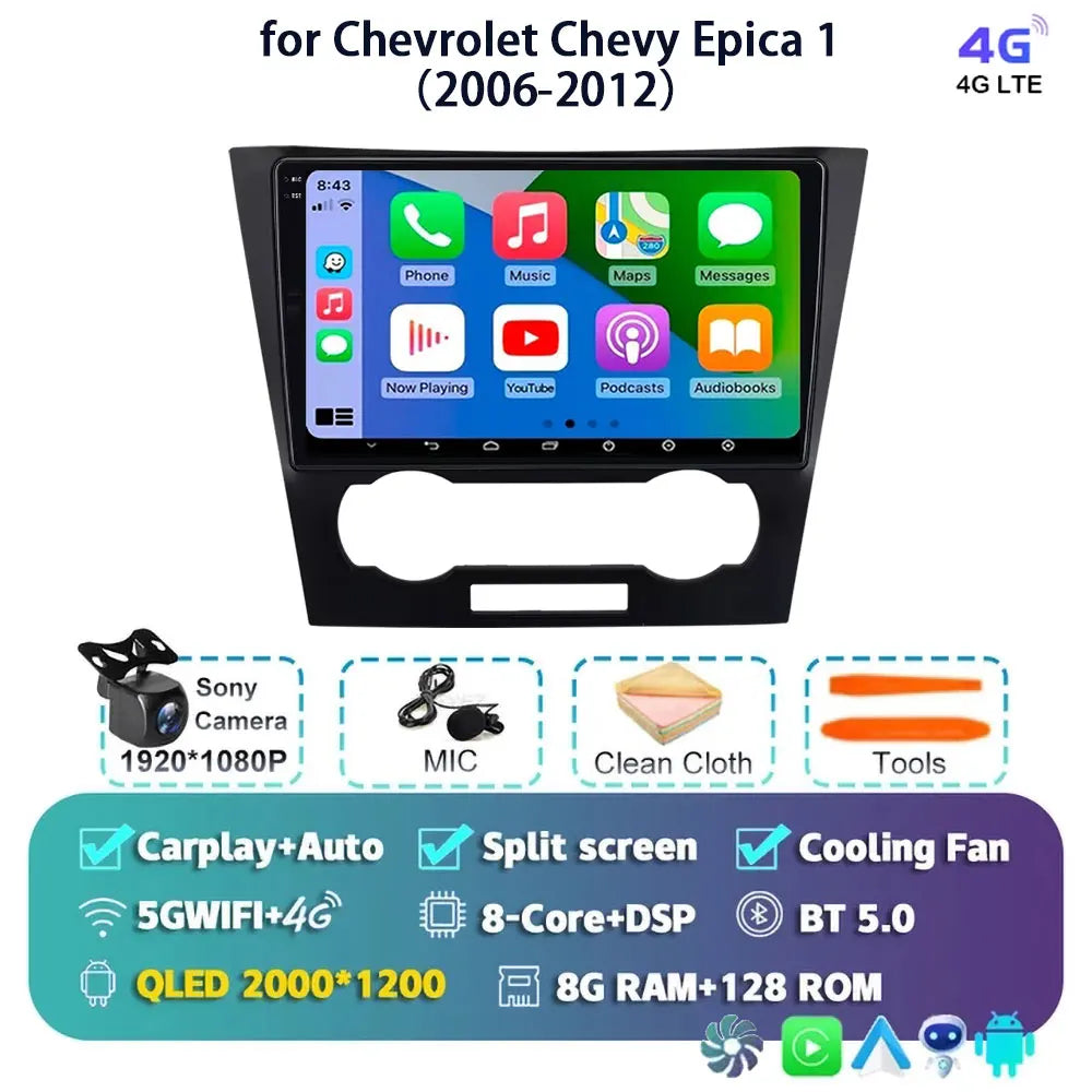 Android 14 Carplay Auto For Chevrolet Epica 1 2006 2007 2008 - 2012 Car Radio GPS Multimedia 2 Din Stereo Head Unit Player Video