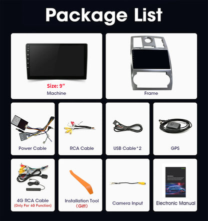 NAVISTART For Chrysler 300C 2004-2011 Car Radio Autoradio Multimedia Navigation Android 14 Carplay 8+128G 2K QLED Screen