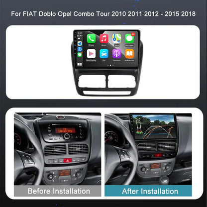Android 14 Car Radio GPS Navigation For FIAT Doblo Opel Combo Tour 2010 2011 2012 - 2015 2018 Stereo Video Player Carplay Auto