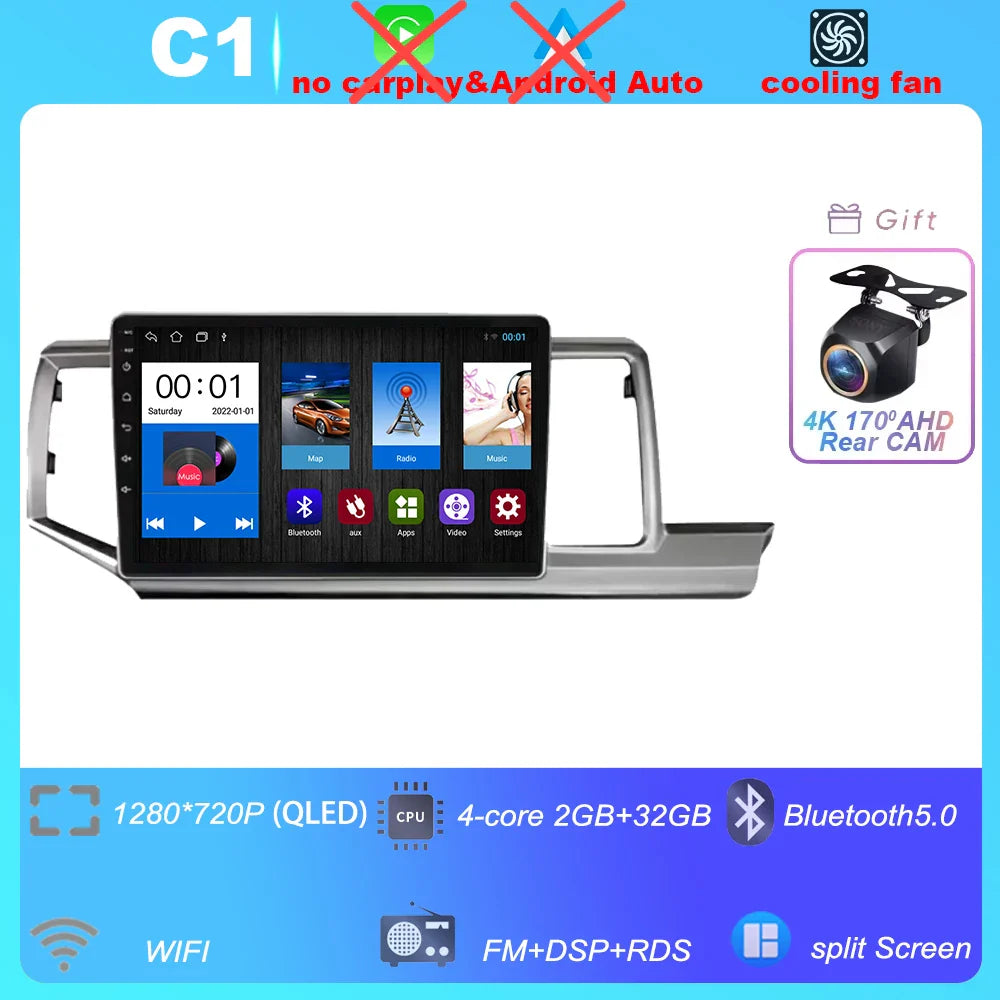 Android 14 Car Radio for Honda Stepwgn 2.0 RK 2009-2013-2015 Multimedia Video GPS Player BT Carplay 2din Navigation NO 2din