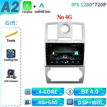 Android 14 For Chrysler 300C 2004-2011 Car Radio 4G GPS BT Carplay Navigation Wireless Bluetooth Carplay Head Unit Touch Screen
