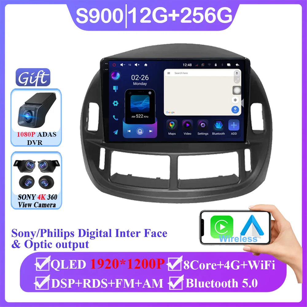 Android 14 Car For Toyota Previa ESTIMA ACR30 Tarago 2002-2006 QLED Stereo Radio Multimedia Player Head Unit GPS 4G BT Carplay