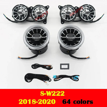 For Benz C/GLC/A/CLA/GLA/E/S/G For AMG W205 X253 W176 W117 W156 W213 W222 W464 Led Turbine Nozzle Ambient Light Air Vent Lamp