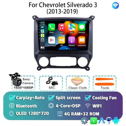 Android 14 Carplay Auto Car Radio Multimedia For Chevrolet Silverado 3 GMTK2 2014 2015 2016 2017 2018 Autoradio Stereo Head Unit