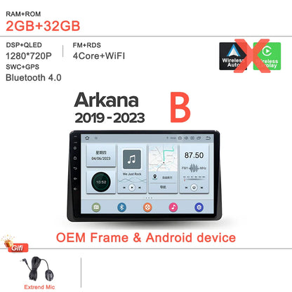 Android 14 For Renault Duster HM 2 II 2020 - 2023 Arkana 1 I 2019 - 2023 Car Radio Multimedia Video Player Navigation stereo DVD