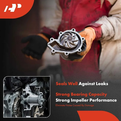 A-Premium Engine Water Pump W/Thermostat & Gasket Compatible with , GMC, , Hummer & Models, 4.8L 5.3L 6.0L - Silverado,