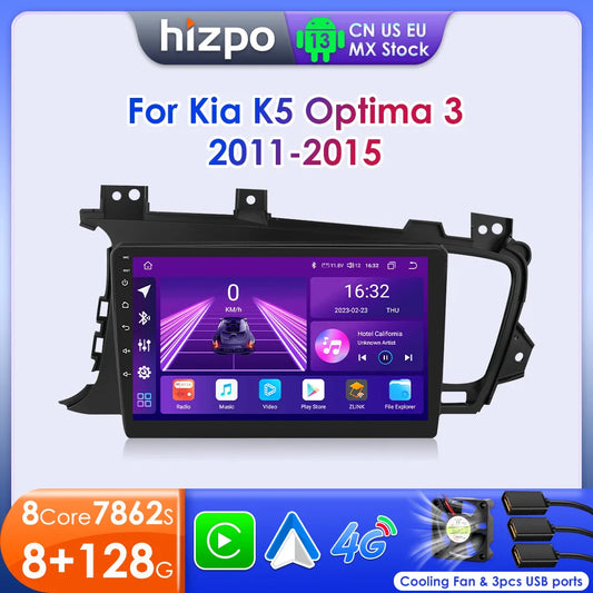 Hizpo 9" Car Radio for Kia K5 Optima 2011-2015 GPS Navigation 2 din Android Auto Multimedia Video Player 4G WIFI Carplay RDS DSP