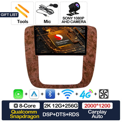 Android 15 Car Radio For GMC Yukon Chevrolet Tahoe Suburban 2008 - 2012 Carplay Auto Multimedia Stereo Video Player NAVI GPS 4G