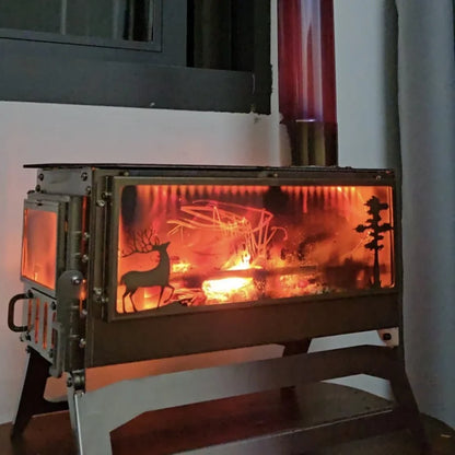 Camping Wood Stove Firewood Stainless Steel With Side Panels Outdoor Camping Picnic Tent Heating Stove Camping Equipment