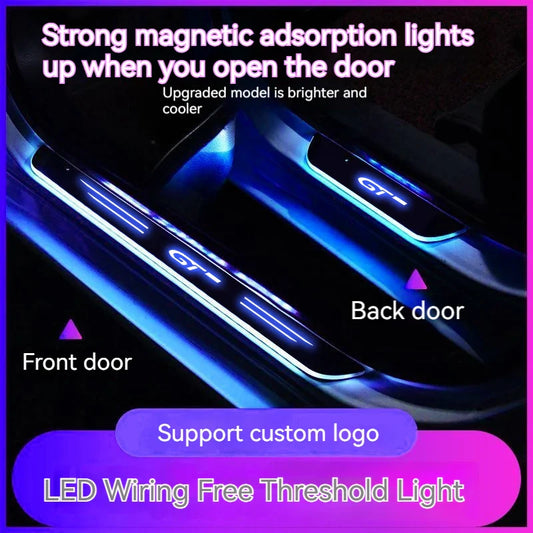 For Peugeot GT GTline 106 107 108 206 207 208 301 308 408 508 2008 3008 4008 5008 Car Wireless LED Welcome Pedal Threshold Light