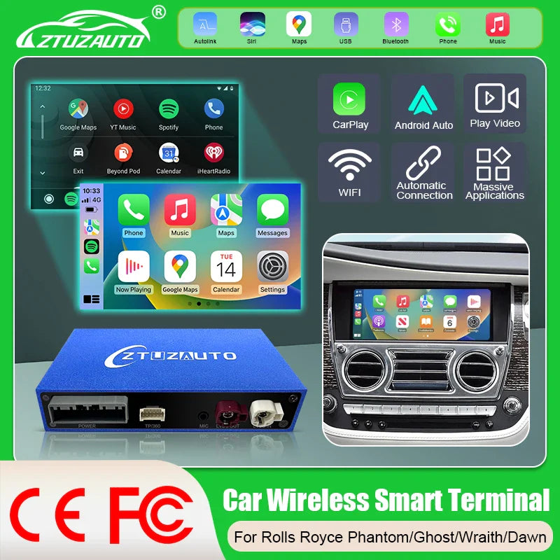 Wireless Carplay Decoder For Rolls Royce Wraith Ghost Phantom Dawn With Android Auto CarPlay Airplay Autolink Module Smart Box