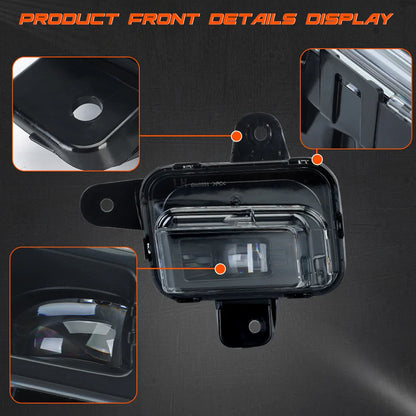 2x Front LED Fog Light For GMC Sierra 1500 2022 2023 2024 Driving Lamps Wiring headlights foglights cover frame kit accessories