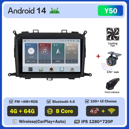 Android 14 Carplay Auto Car Radio For Kia Carens 2013 - 2018 Multimedia Player Auto Radio GPS Navigation TV Head Unit No 2 Din