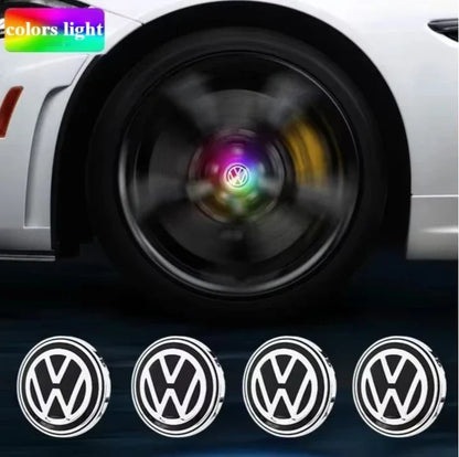 For Volkswagen wheel hub LED light caps floating luminous wheel hub covers suitable for Golf 4/6/7 Touran Passat Tiguan Polo