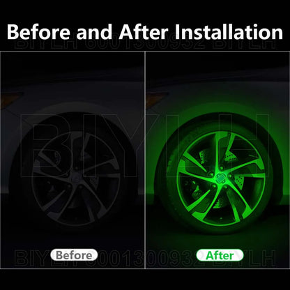 4/2Pcs LED Car Wheel Light Solar Red Blue Green Flashing Car Ambient Lamp Car Chassis Light Universal Auto Exterior Accessories