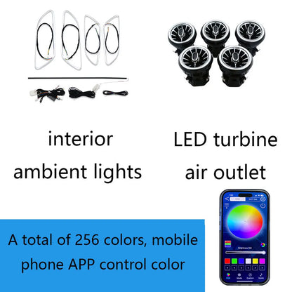 256 color LED exhaust outlet turbine nozzle atmosphere light is suitable for Mercedes-Benz A/CLA/GLA/B-CLASS W176/W117/W156/W246
