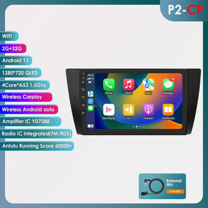 Hizpo Car Radio For BMW 3 Series E90 E91 E92 E93 2006-2012 Stereo Multimedia Wireless CarPlay Android Auto No 2 din 2din DVD RDS