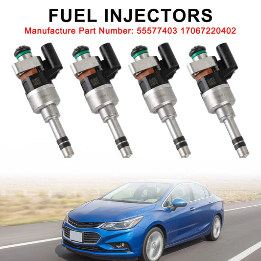 Areyourshop 4PCS Fuel Injectors 55577403 Fit for GMC 16-19 Fit for Chevry Cruze Malibu 1.4L 1.5L L4 Car Accessories Parts