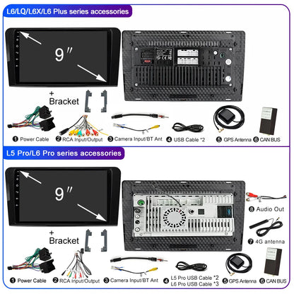 LEHX L6Pro 2 DIN Android 14 Car Radio For Mercedes Benz ML GL aW164 ML350 ML500 GL320 X164 ML280 GL350 GL450 Carplay Auto Audio