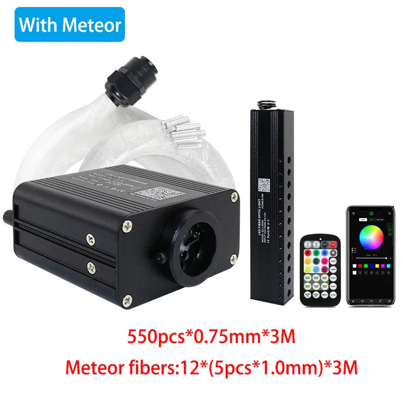DC12V Car Starry Sky Car Fiber Optic Light  APP 16W RGBW Twinkle Car Roof Fiber Optic Light Star Roof Interior Atmosphere Light