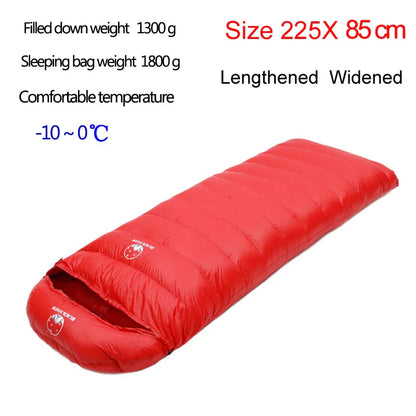 Size 220X85cm Lengthening And Widening Suitable For Tall People Good Quality White Goose Down Thermal Sleeping Bags Camping