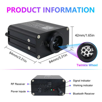 16W RGBW Twinkle Starry Sky Car Roof stars Fiber Optic Light  Music control Led Star Roof Car Interior Ambient Atmosphere Light