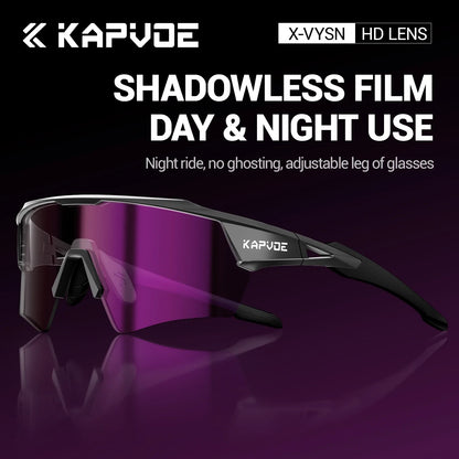 Kapvoe New Photochromic Cycling Sunglasses Men Women MTB Glasses UV400 Bicycle Eyewear Outdoor Sports Running Road Bike Goggles
