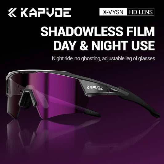 Kapvoe New Photochromic Cycling Sunglasses Men Women MTB Glasses UV400 Bicycle Eyewear Outdoor Sports Running Road Bike Goggles