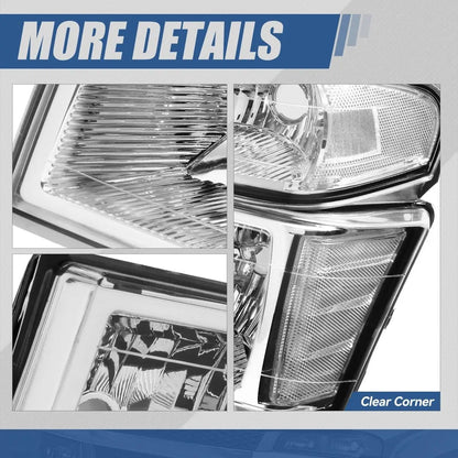 Headlights Assembly Compatible with 2004-2012 Chevy Colorado GMC Canyon, 2006 Isuzu i-290 i-370 2007-2008 i-280 i-350, 4Pcs Halo