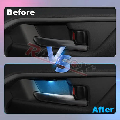 LED Car Interior Handle Bowl Light For Toyota RAV4 2019 2020 2022 2023 Decorative Atmosphere Lamp Ice Blue Door Armest Indicator