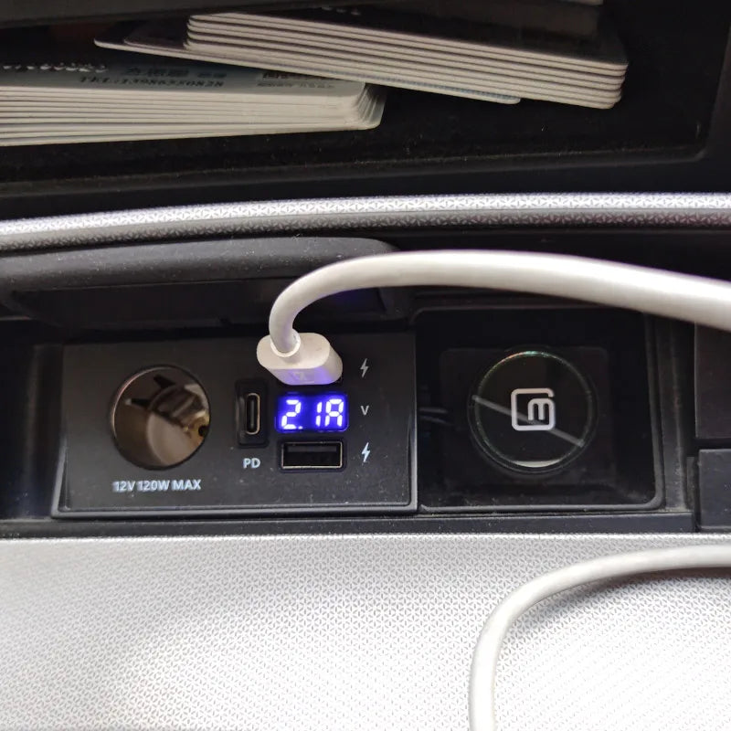 For Toyota Camry Car Charger Cigarette Lighter Splitter Sockets Modification Fast Cell Phone Charging Adapter Parts 2007-2018
