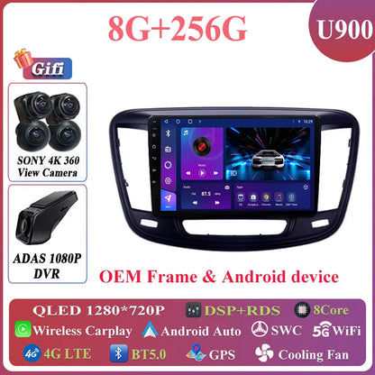 Android Auto For Chrysler 200 200C 200S 2015 - 2019 Car Radio Multimedia Video Stereo Player Carplay Navigation GPS DSP 5G WIFI