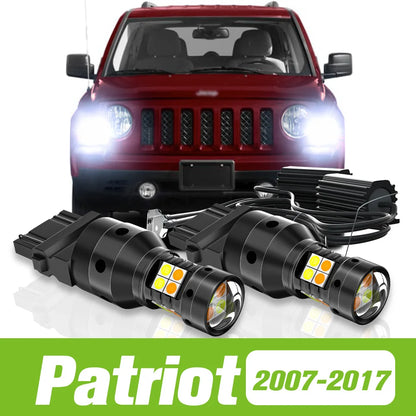 2pcs For Jeep Patriot MK 2007-2017 Dual Mode LED Turn Signal+Daytime Running Light DRL 2008 2009 2010 2011 2012 2013 Accessories