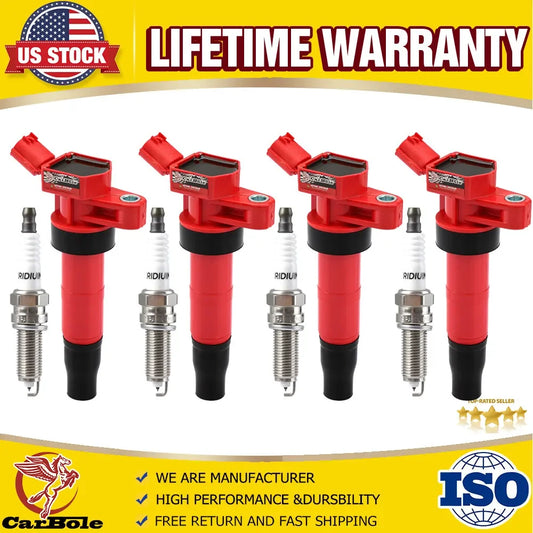 4 Ignition Coil UF611 & Spark Plug For 2011-15 Hyundai Kia Optima Sonata 2.4L L4