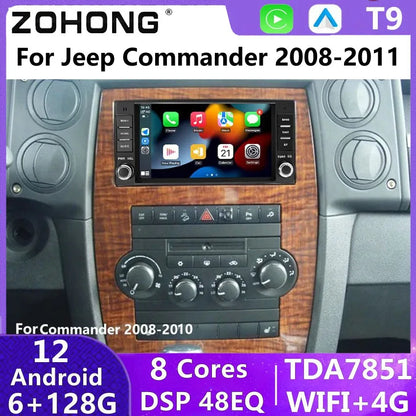 DSP Car Radio Stereo For Jeep Commander Carplay Android Auto Multimedia Player Screen Autoradio Navigation GPS BT 4G Head Unit