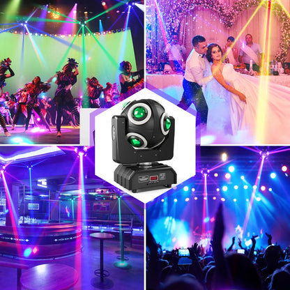 Fieryzeal 150W LED Beam Light DMX512 Laser Light Moving Head Lights RGBW DJ Stage Rotation Laser Dj Disco Ball Stage Lights power tools