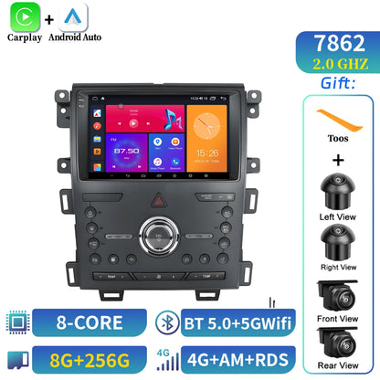 Car Radio Android 14 For Ford Edge 2011-2015 Multimedia Navigation Wireless Bluetooth Carplay 7862 8+256 radio 2K QLED Screen