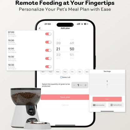 4L New 2.4G 5G HD Camera with Timer Voice Smart Automatic Pet Feeder for Cats and Dogs WiFi Smart Dry Food Feeding Bowl