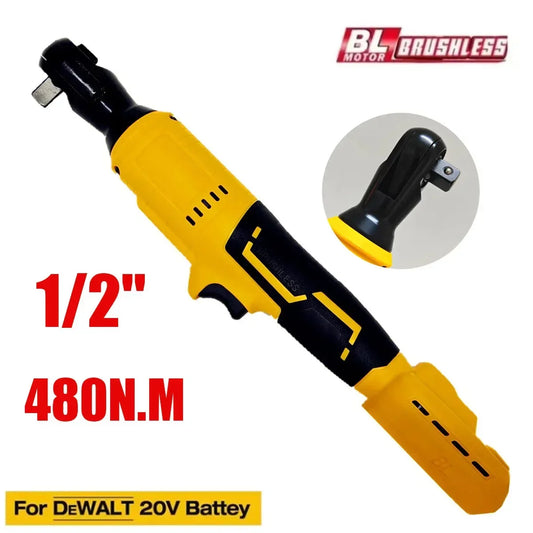 Brushless Ratchet Wrench 1/2'' Electric Impact Driver 480N.M Cordless Screw Nut Repair Tools for DeWALT 20V Battery Power Tools power tools