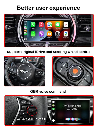 Wireless Carplay For MINI Cooper JWC R55 R56 R57 F55 F56 F57 Countryman F60 R60 Peaceman R61 CCC CIC NBT Android Auto Module Box